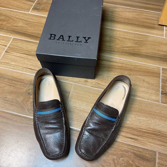 Bally Men\'s Brown/Blue Loafer Size 8.5 In Great Shape!